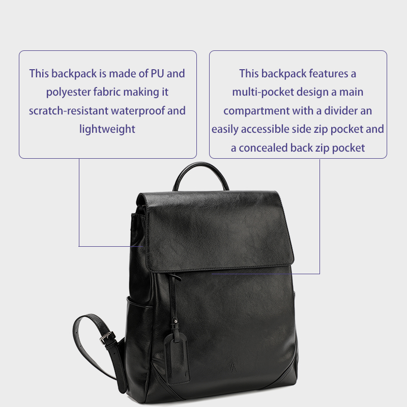 Sewsfox Women Fashion Backpack 13-inch Laptop Bag Suitable for Daily Use Waterproof Casual Travel Backpack