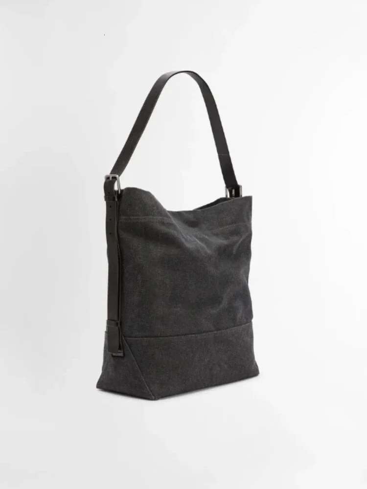 2025 New Canvas Tote Cowhide Adjustable Strap One Shoulder Underarm Casual Brand Women's Bag