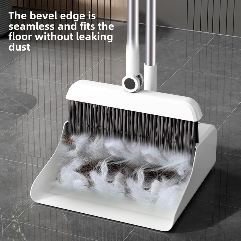 3 In 1 Broom Dustpan Floor Brush Set Indoor Non-stick Hair Long Handle Thickened Broom With Stand Up Dustpan Combo Set Home Clean Tools