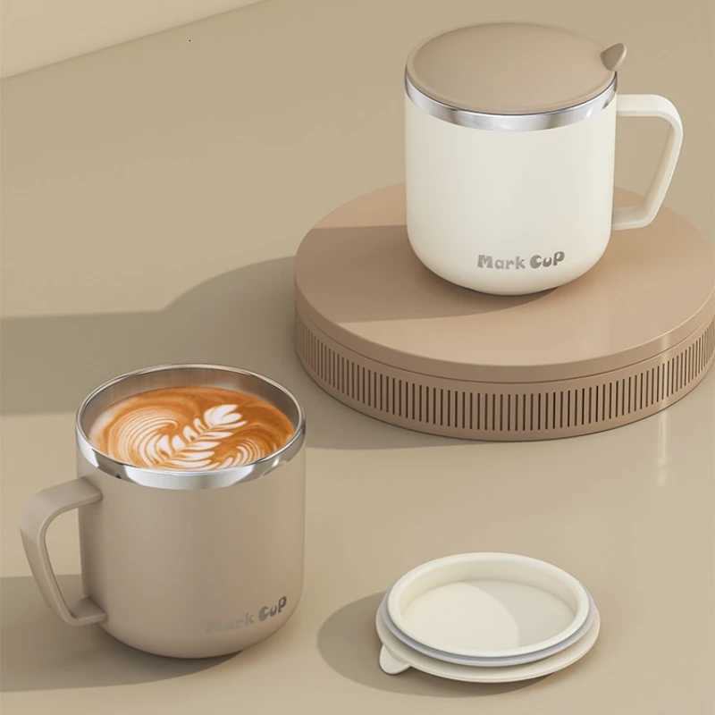 400ml 304 Stainless Steel Water Bottle Double Layers Coffee Mug Milk Cup with Lid and Handle Portable Thermal Water Bottle Gift Y251125