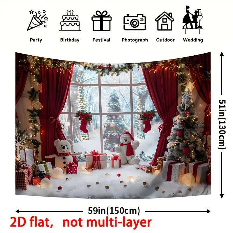 VIKAMA Winter Wonderland Christmas Background Country Snowman Decorative Tapestry Festival Photography Home DecorationM251125