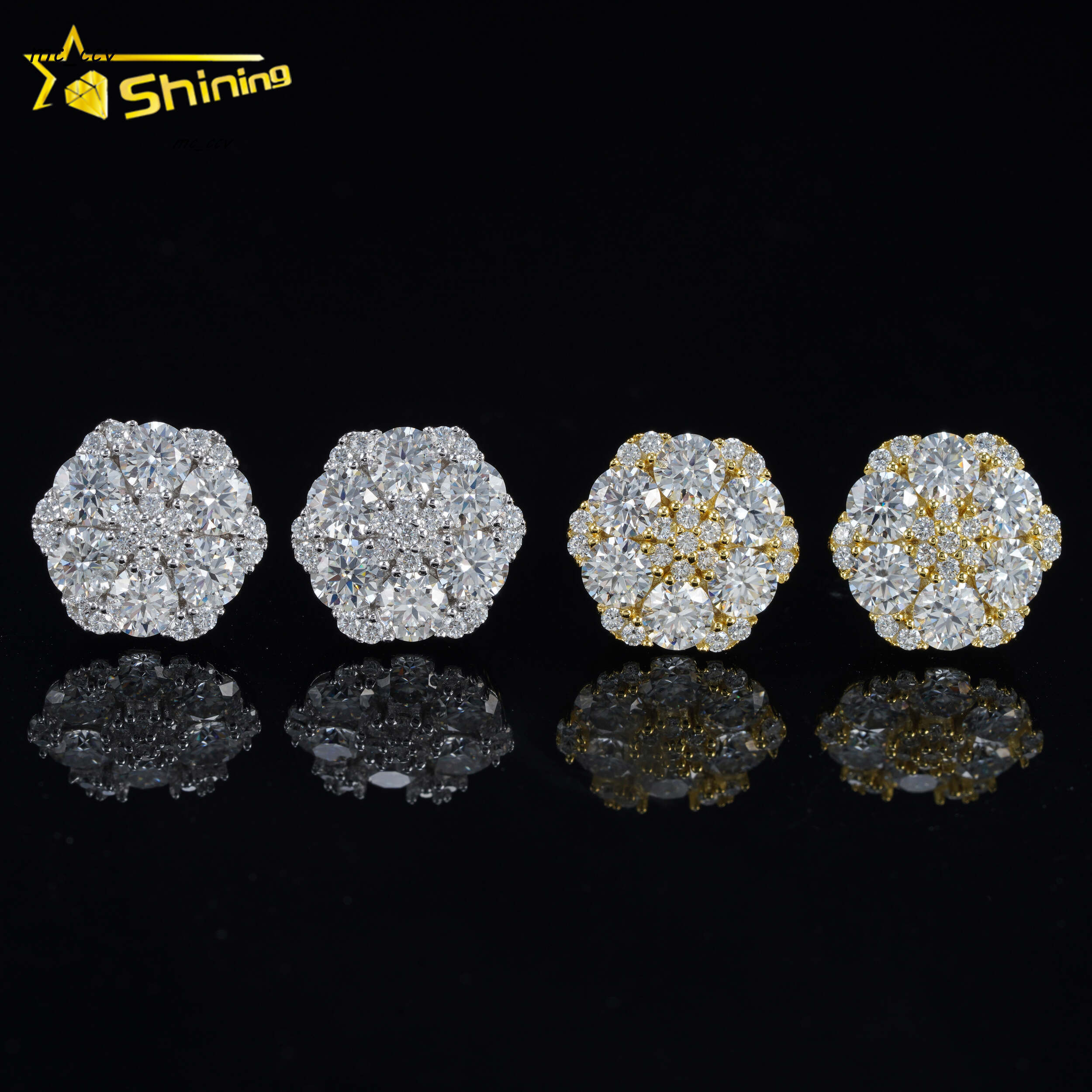 Screw Back Fashion Earring Fine Jewelry 925 Sterling Silver Gold Plated VVS-FL Moissanite Diamond Stud Earrings Ready to Ship