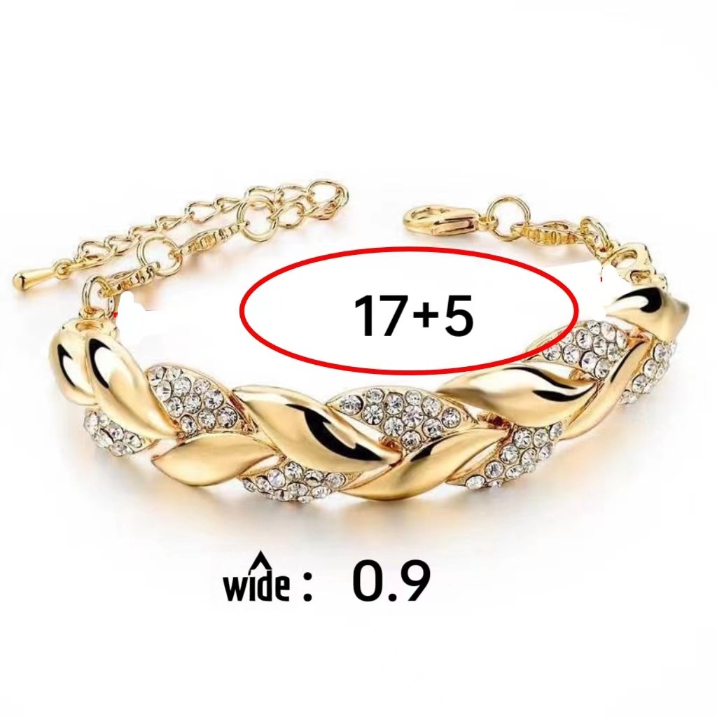 Gold Leaf Full Drill Adjustable Bracelet designer bracelet women luxury jewelry gold mens bracelet designer silver bracelet men love bracelet bangle b - view 4