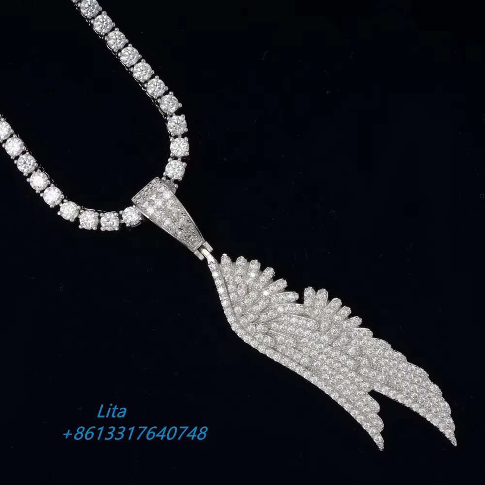 Fine Jewelry Necklace Trending Fully Iced Out S925 Bling Hiphop Vvs Moissanite Pendant