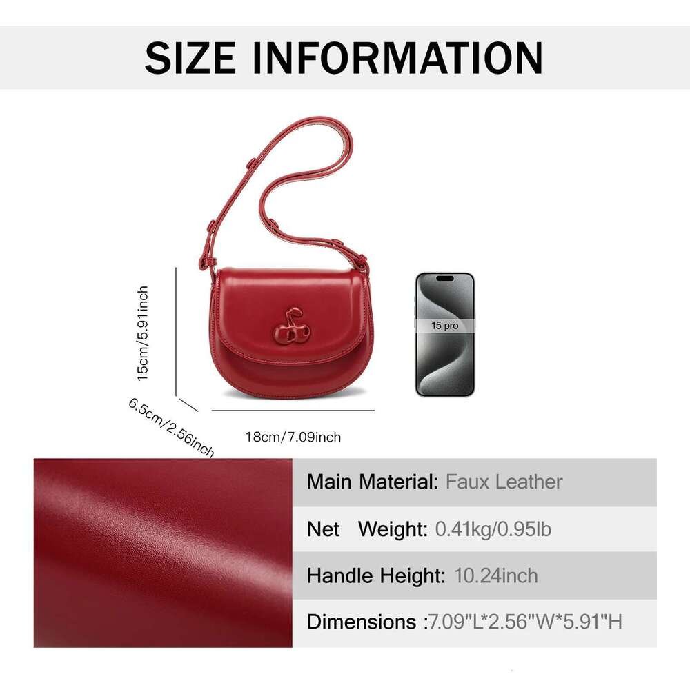TOUTOU Original Cherry Square New Exquisite Small Handbag Holiday Gift Shoulder Crossbody Bag