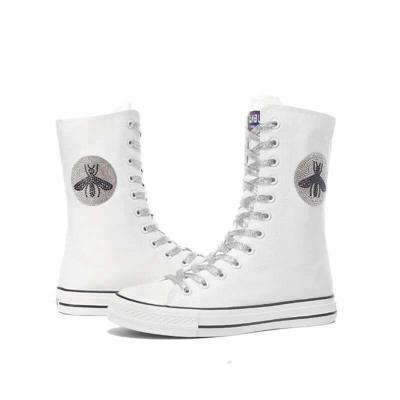 Spring and Autumn New Medium Sequin Color Lace-up Rhinestone Canvas Soft Sole Flat Casual Daily Large Size Women's Shoes