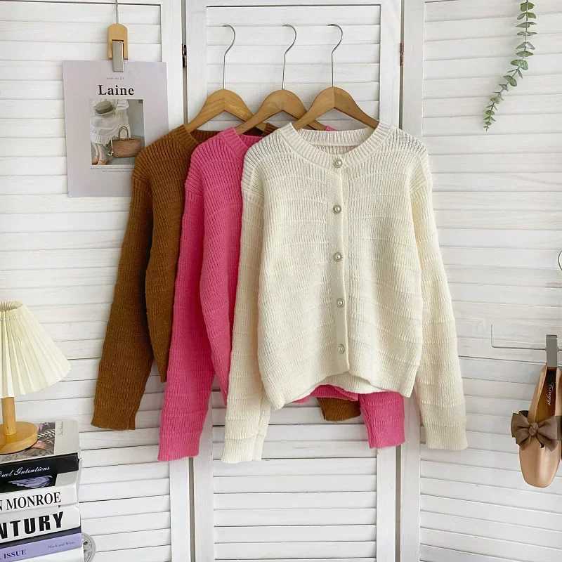 Polished Button Cardigan for Women Long Sleeve Single Breasted Knitted Sweater Jacket Fall Winter Elegant OutfitT251125