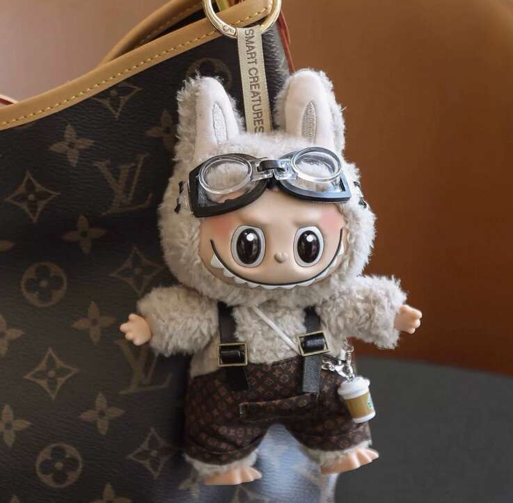 LABUBU Vinyl Plush Doll With Light And Sound Camera Clothes Set In Stock