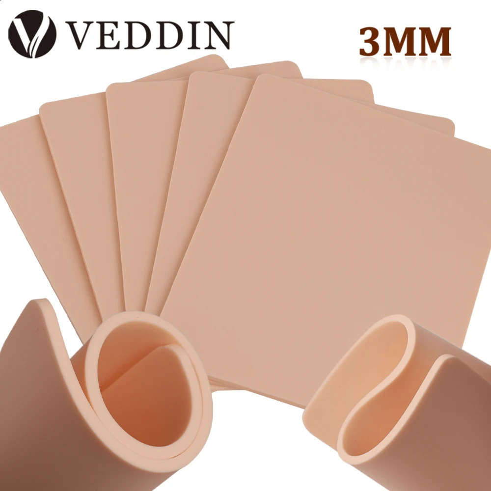 15/10/8/5/1pcs Tattoo Practice Skin M Silicone Fake Skin Double-Sided for Permanent Makeup Training Supply Tattoo Accessory 250422