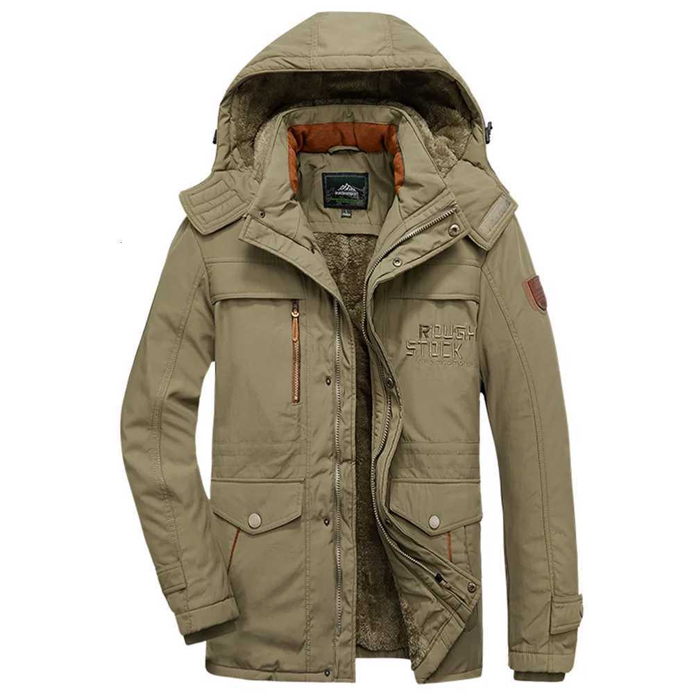 Winter Casual Vintage Warm Workwear Jacket Mens Fleece-Lined Military Parka Coat Thicken Detachable Hooded Parkas Men Overcoat X251125 - view 3