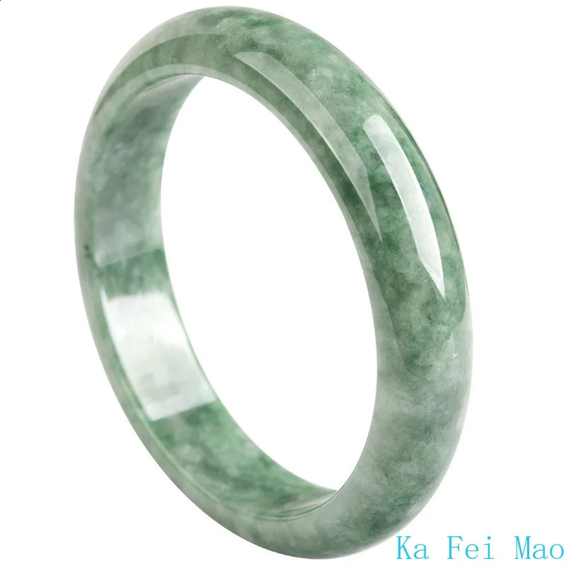 Inner Diameter 54mm-62mm Natural A-grade Jade Bean Green Bangle Ice Jadeite Stone Jewelry Womens Handicraft Wholesale Drop Ship 250424