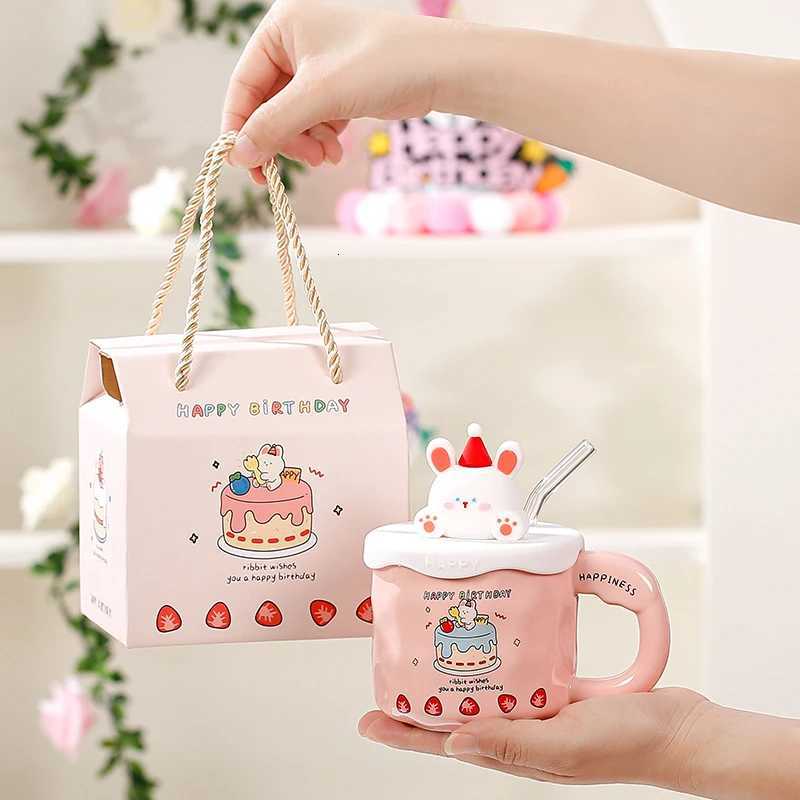 1PC Kawaii Cup Cute Lovely Bear Ceramic Mug Large Capacity With Lid Coffee Cups Breakfast Milk Mugs Y251125