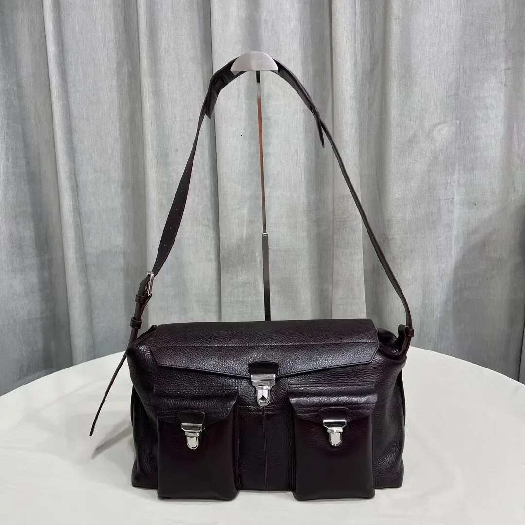 Brand Original Messenger First Layer Vegetable Tanned Cowhide Motorcycle Men And Women Crossbody Shoulder Bag