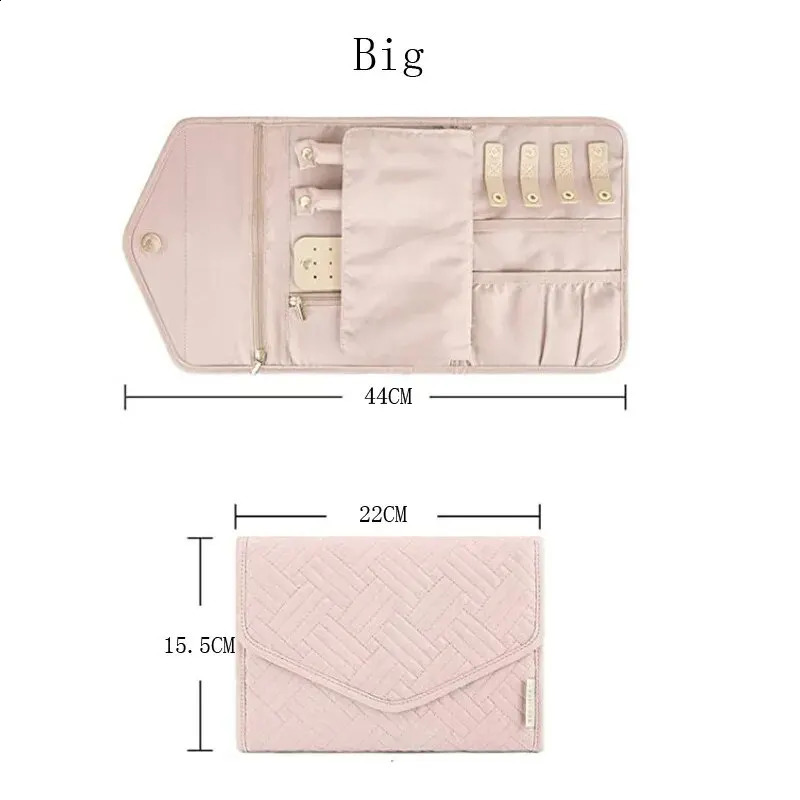 Foldable Portable Travel Jewelry Bag For Necklace Earrings Rings Jewelry Case Organizer Journey Storage Bags For Women Girls 250424