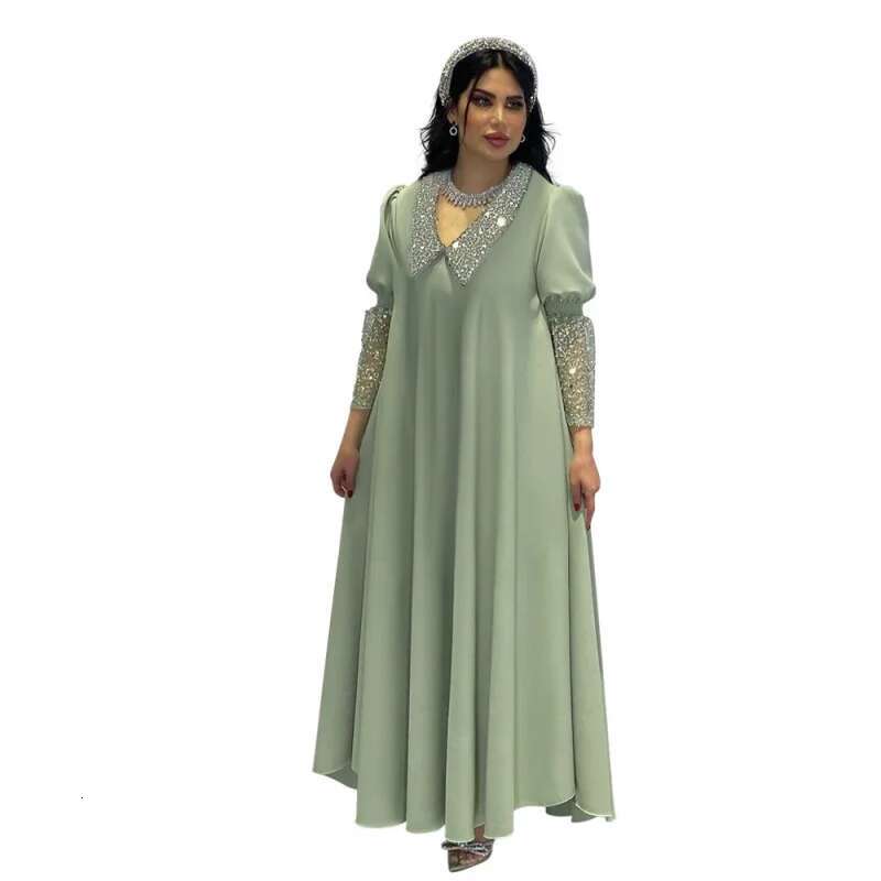 Dongdumaoyi Dubai Muslim Women S Wear Robe Fashionable Sequins Inserted Beads Stitching Middle East Maxi Dress W