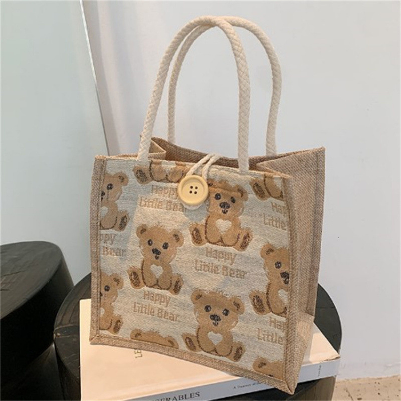 New Free Delivery Designer Shoes By 2025 Little Bear Linen Women's Outgoing Handbag 2024 Internet Celebrity Instagram Small Student One Shoulder 