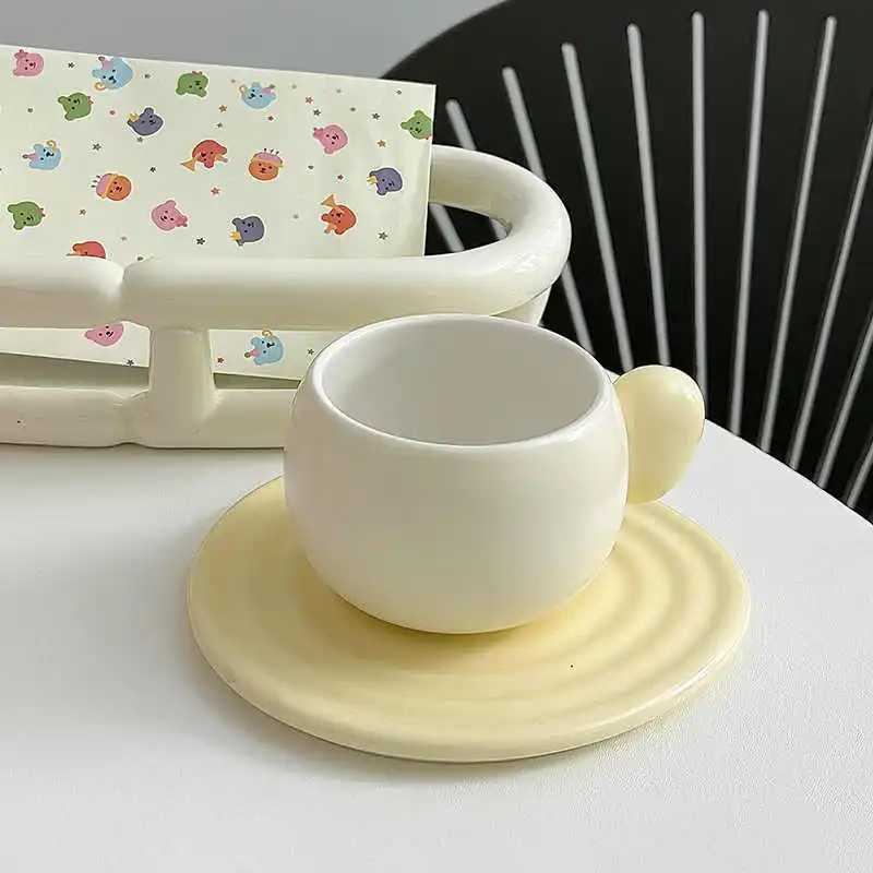 250ml Ceramic Coffee Cup Plate Set With Spoon High Beauty Makeup Womens Afternoon Tea Cup And Dish Sets Girl Birthday Gift Y251125