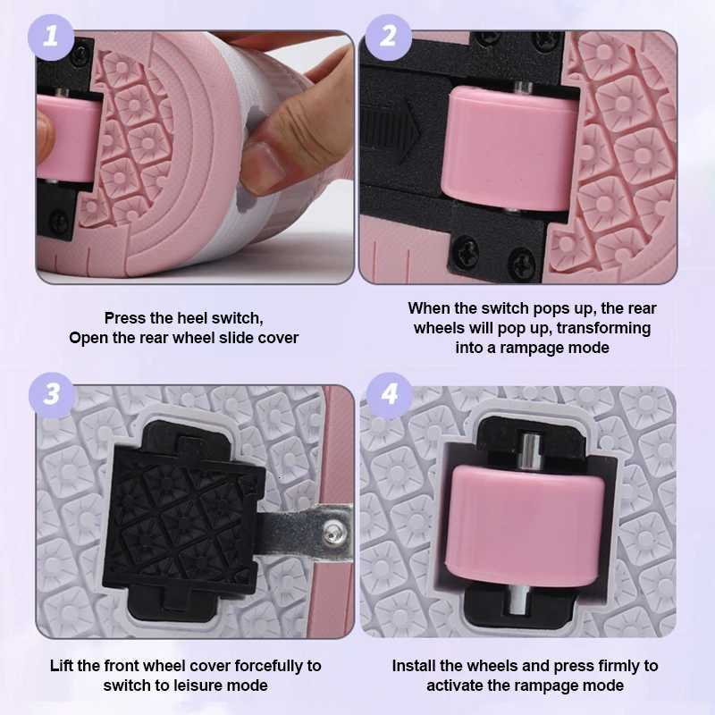 2Wheels Roller Skate Children Shoes Sneakers For Kids Boys Girls Sports Running Outdoor Adult Casual Women Tennis Size 31-42W251125 XJ260303