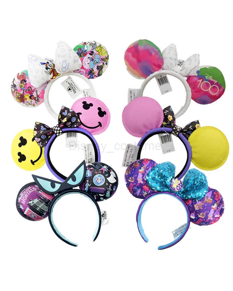 Disney New Disney Minnie Mouse Ear Strap Holiday Party Princess Bow Hair COSTUME Headband Cosplay Plush Adult/Children Headband Gift X250425