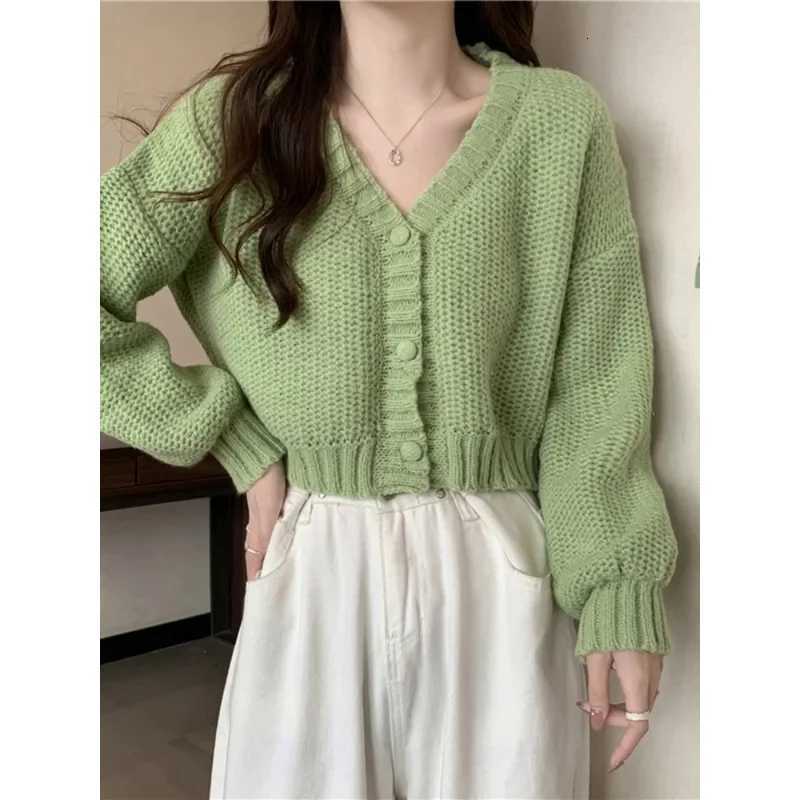Women sweater cardigans V-neck button up casual knit sweet cardigan coat for woman 2024 Autumn WinterT251125