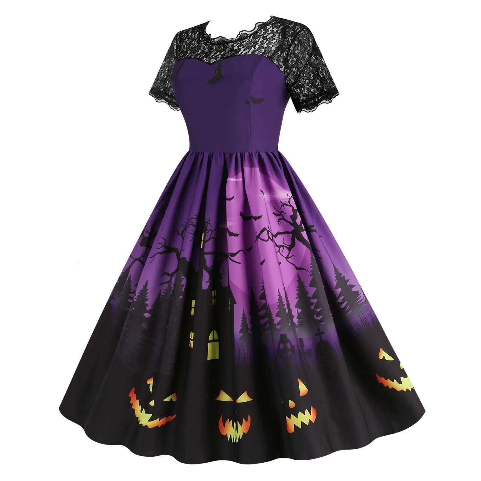 Dongdumaoyi Fancy Magic Witch Halloween Costume Women Bat Ghost Gothic Black Dress Carnival Party Princess
