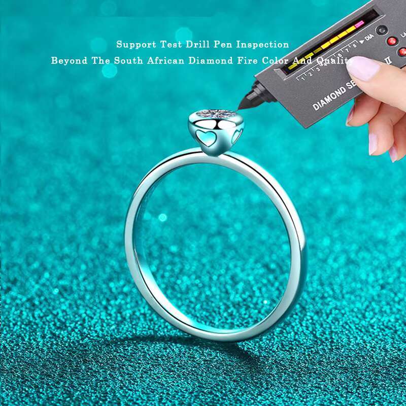 Simple Fashion Jewellery Moissanite Dia Ring Sterling Sier Solitaire Wedding Band for Women