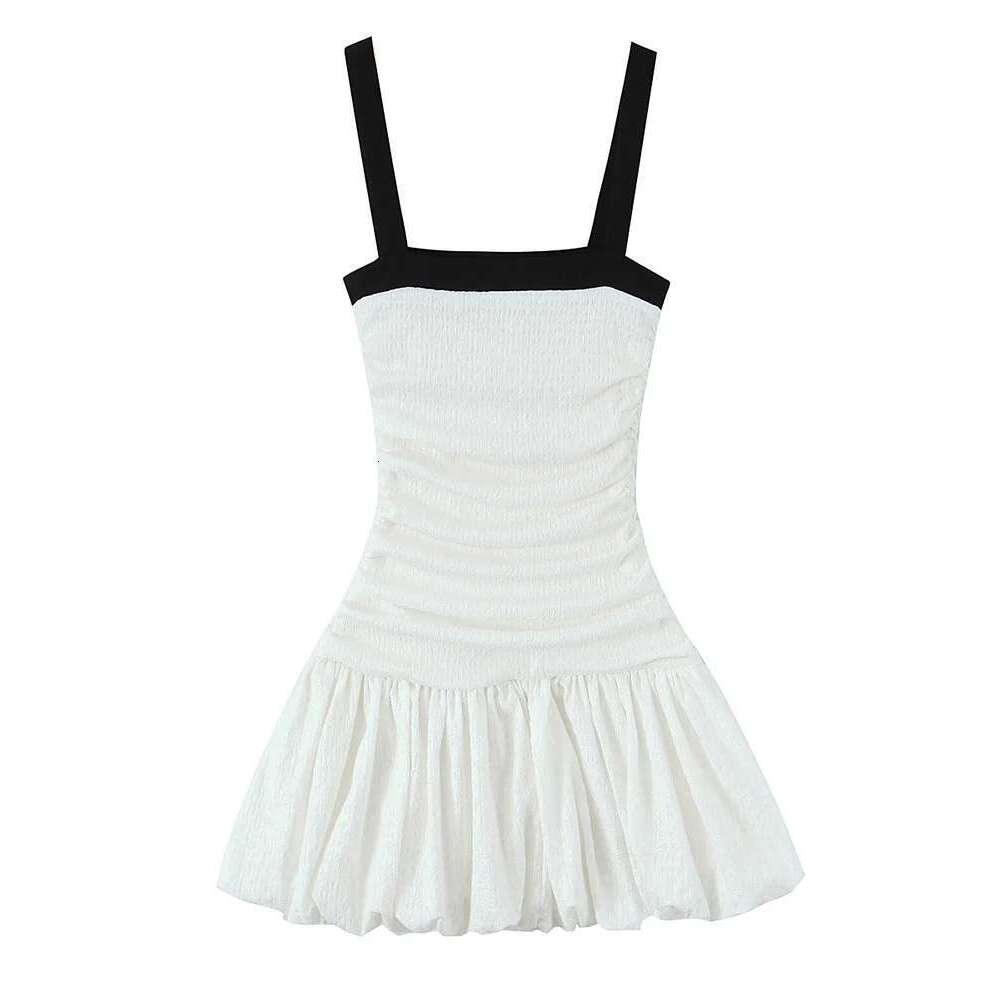 Designer Clothes TRAF Women's Summer Vintage Mini Chic Backless High Waist Party Club Corset Pufll Hem Short Dress Female Elegant Sling