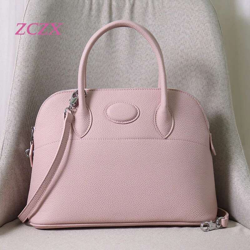 Designer Bag New Top Layer Cowhide Genuine Leather Shell Women's Handbag High-Quality Single Shoulder Crossbody Bag