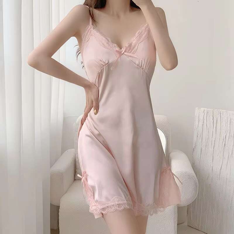 Strap Pama Women's Lace Pure Desire Wind Summer Ice Silk Thin Style Sexy Hot Sleeping Skirt