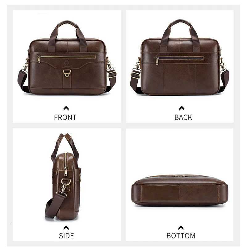 SCHLATUM Mens Genuine Leather 156 inch Briefcase vintage Man Laptop Briefcases Shoulder Messenger Office Business HandbagsT251125