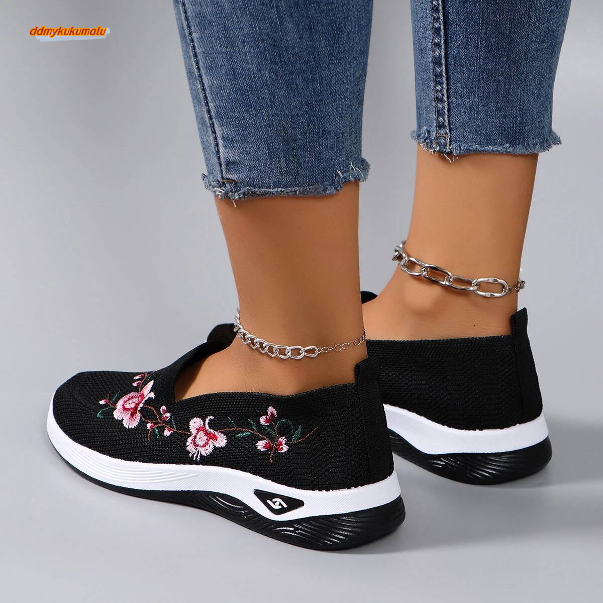 Spring and Autumn New Women's Fashionable Breathable Lightweight Non-Slip Wear-Resistant Casual Sports Flat Shoes Loafers ddmykukumalu