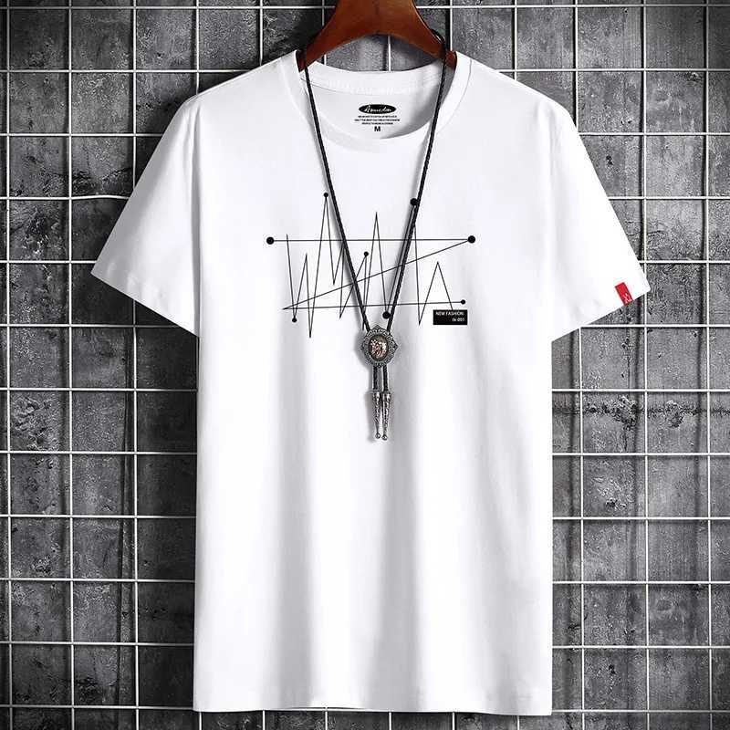 Manga T-shirt Top Extra Large Mens Loose T-shirt 100% Cotton Fashion Gothic Printed Mens Short sleeved T-shirt Summer New Mens Casual T-shirt W250425