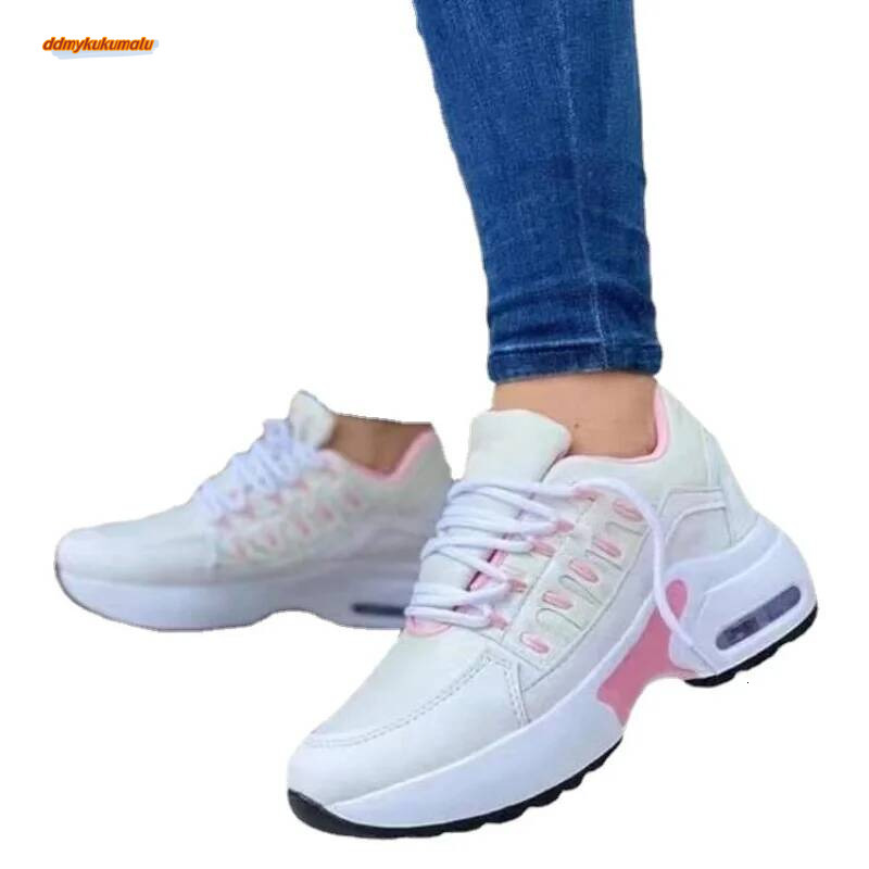 Women's Spring and Autumn New Mesh Breathable Casual Shoes Outdoor Lightweight Non-slip Wedge Heel Thick-soled Sneakers ddmykukumalu