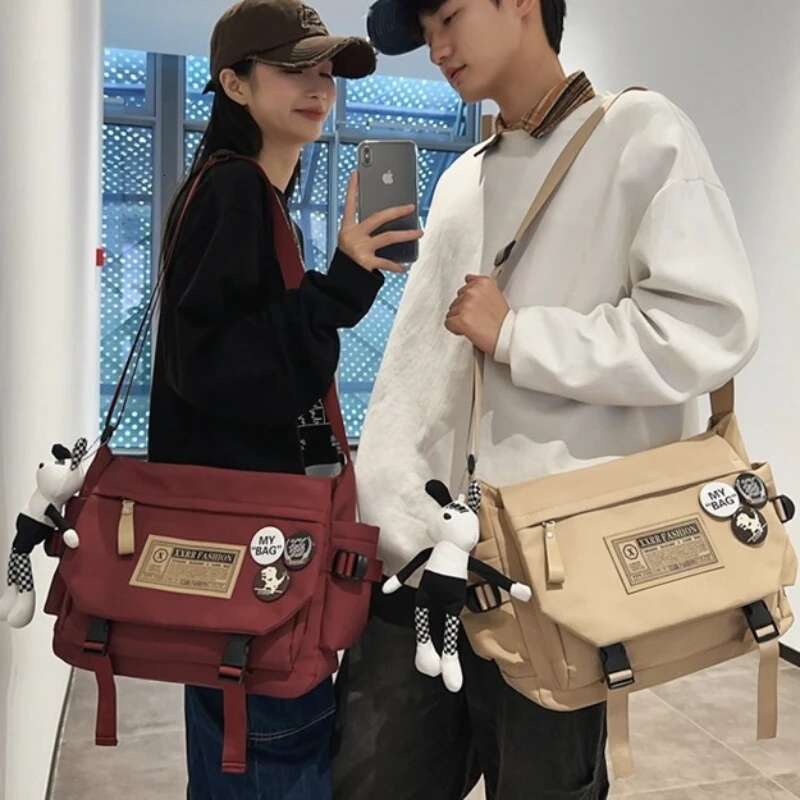 Designer Bag Flip Cover Crossbody Messenger Bag Solid Color Minimalist Style Single Wide Adjustable Shoulder Strap Square Horizontal Portable