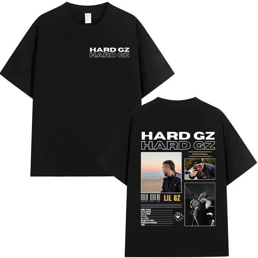 Rap singer HARD GZ Tour 2025 graphic T-shirt mens hip-hop fashion cotton short sleeved T-shirt retro oversized T-shirt street clothing W250425
