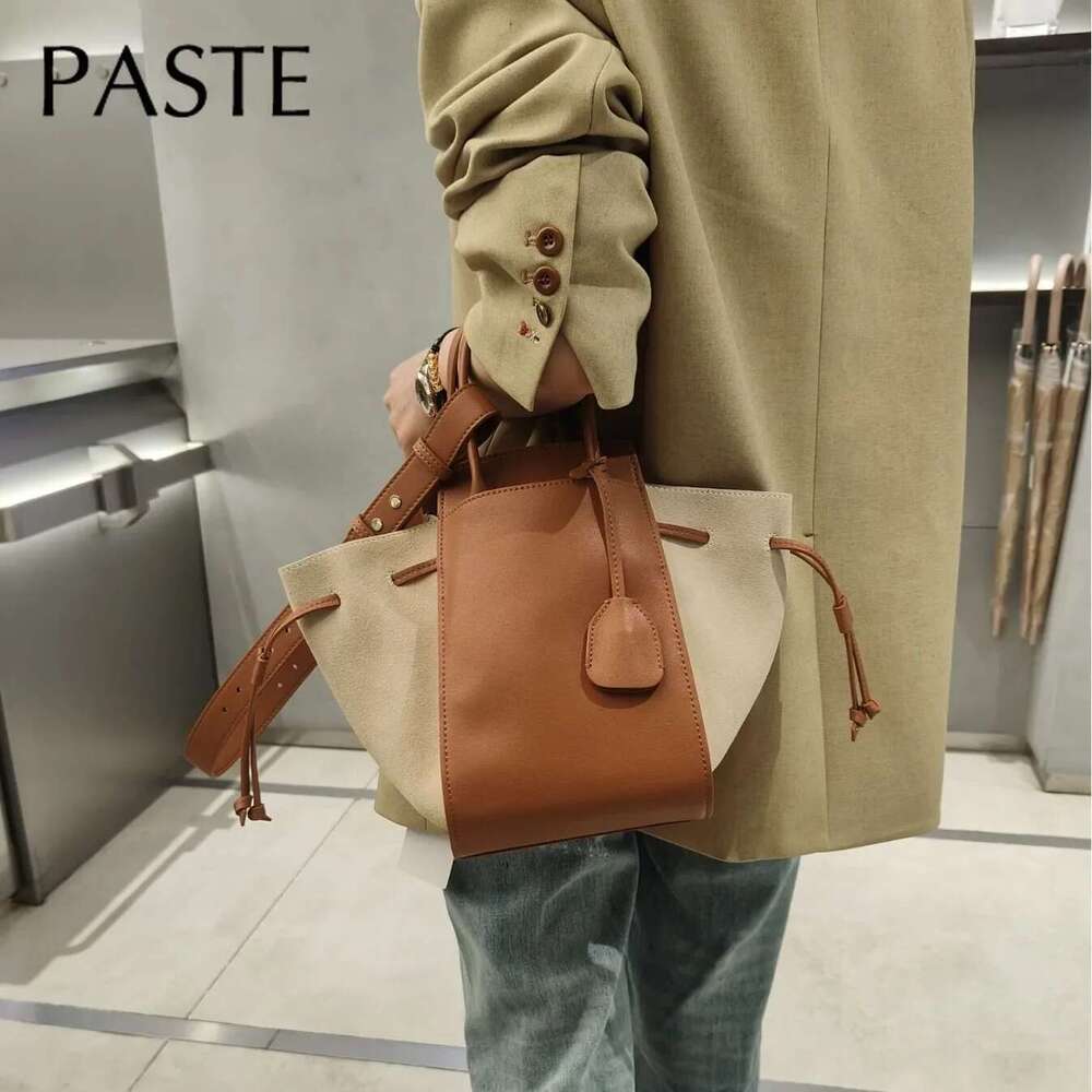 Designer Bag New Hot Selling Fashionable Large Capacity Wings Trapeze Tote Hit-Color Genuine Cow Leather Women Handbag Shoulder Bag