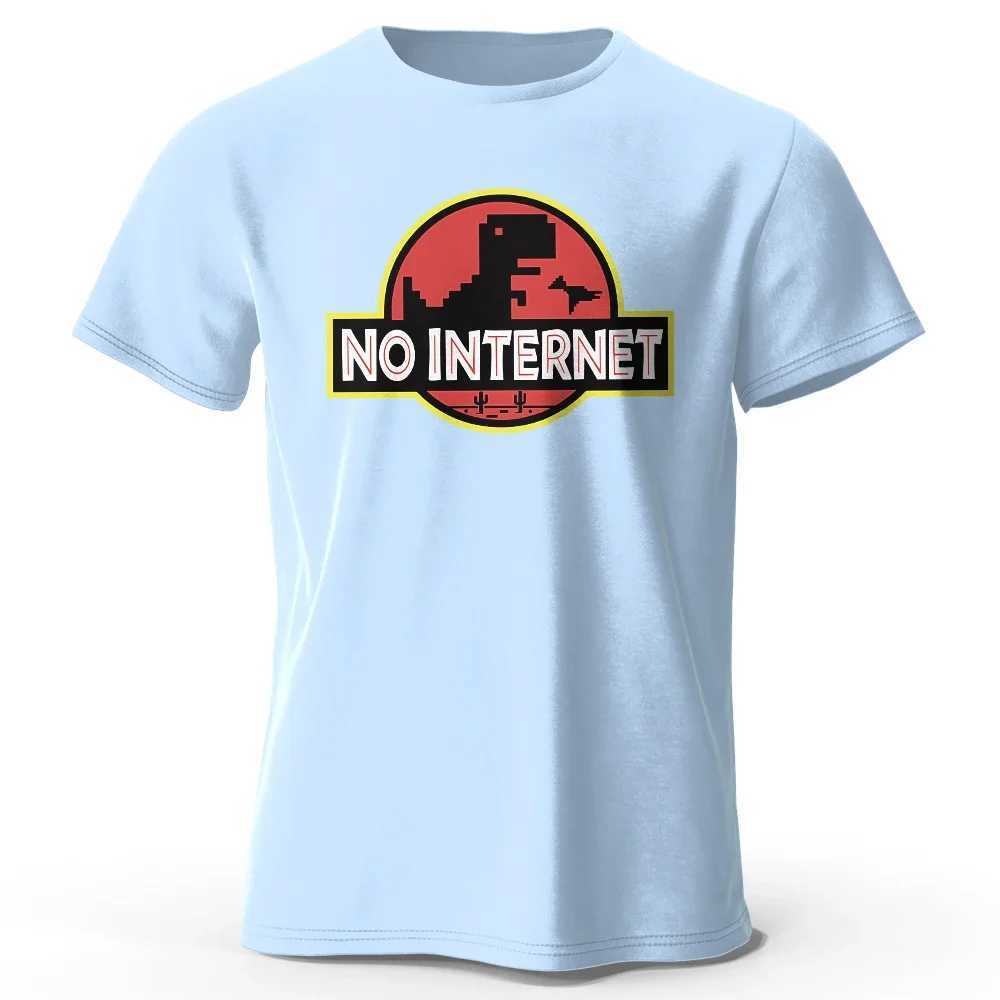 Mens Internet free printed T-shirt 100% cotton Super funny graphic T-shirt suitable for mens summer top W250425