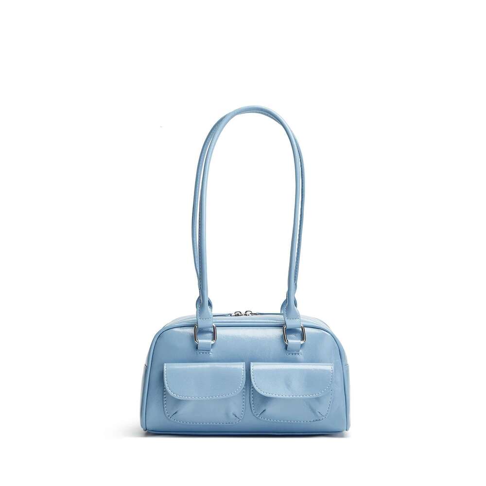 Lux Trendy Street Standoil Korea Designer Bowling Box Handbag For Women Boston Tote Pu Leather Bag Female Accessory