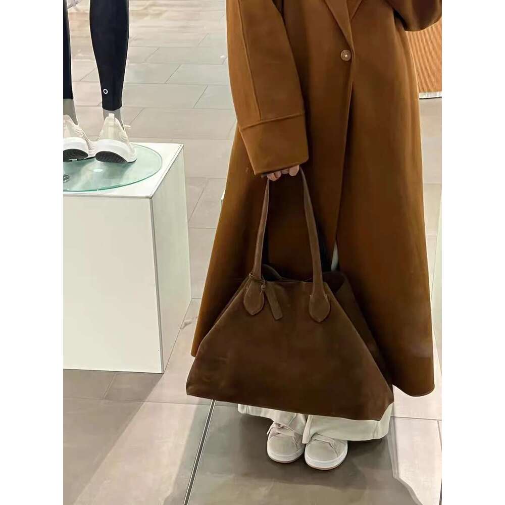 Designer Bag Suede Autumn And Winter Shoulder Niche Design Wing Matte Cowhide Large Capacity Women's Handheld Tote Bag