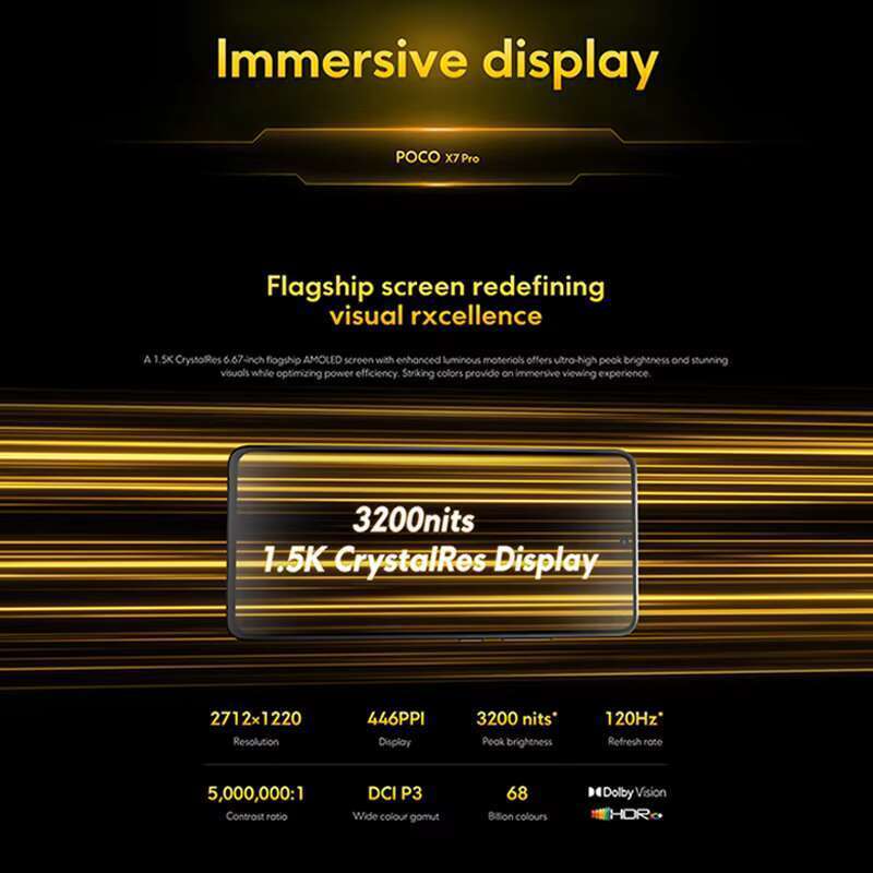 POCO X7 Pro 5g Smartphone Edition Dimensity 8400- Ultra 6.67 '' 1.5K AMOLED 120Hz 6000mAh 90W Charging 50MP Camera with OIS