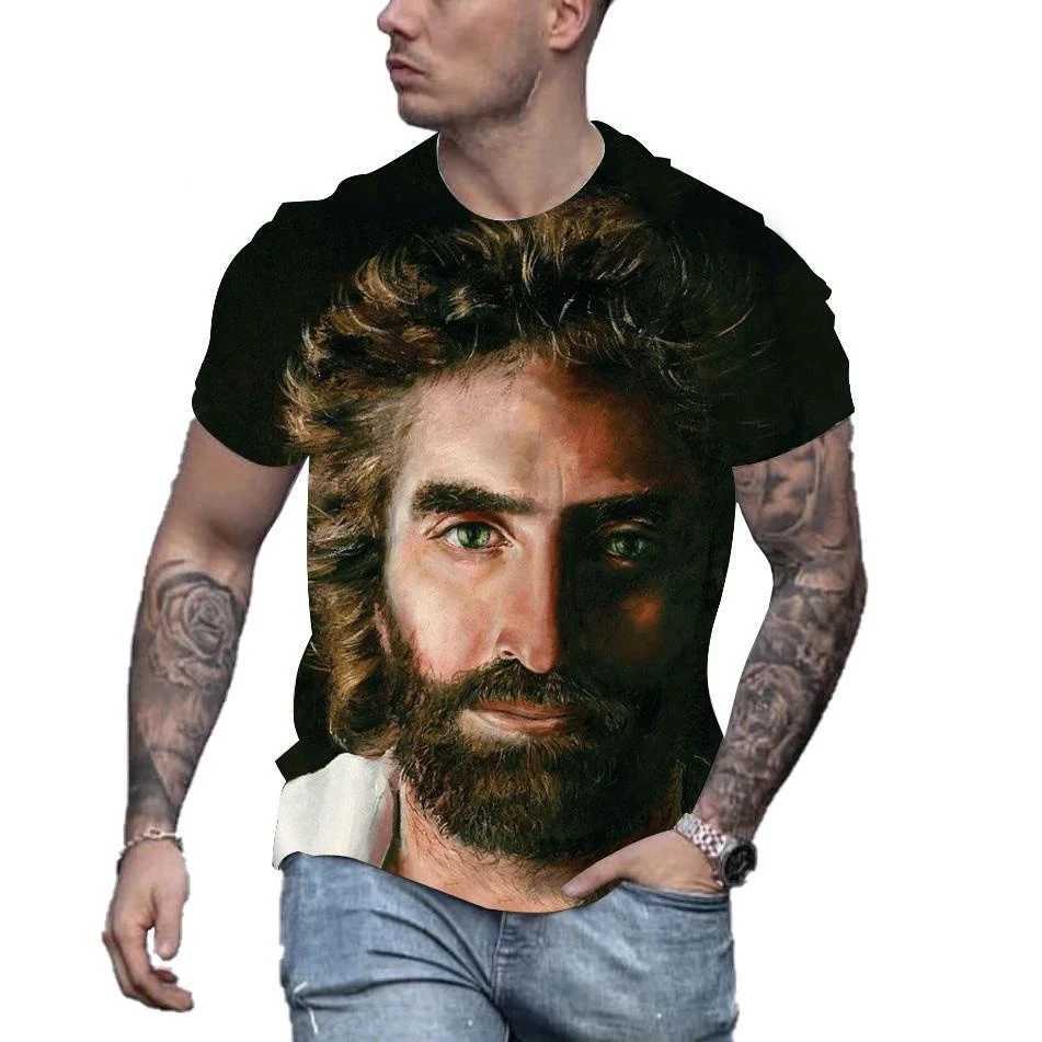 New fashion Jesus Christ 3D printed mens and womens summer casual short sleeved Christian street T-shirt tops W250425