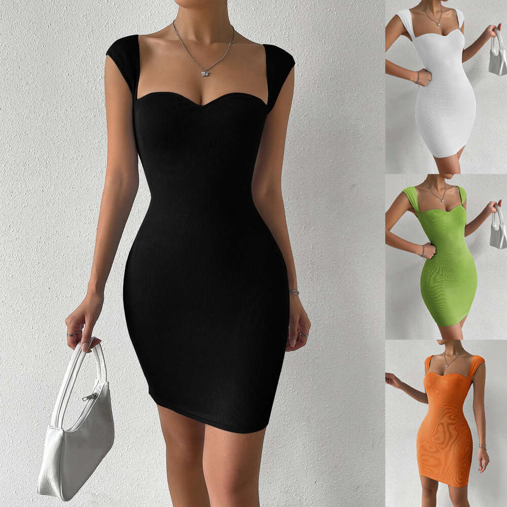 Spring/Summer Product European American Women's Sexy Nightclub Short Skirt Sleeveless Knitted Hip hing Strap Dress 2025 New Style Unique and Eleg
