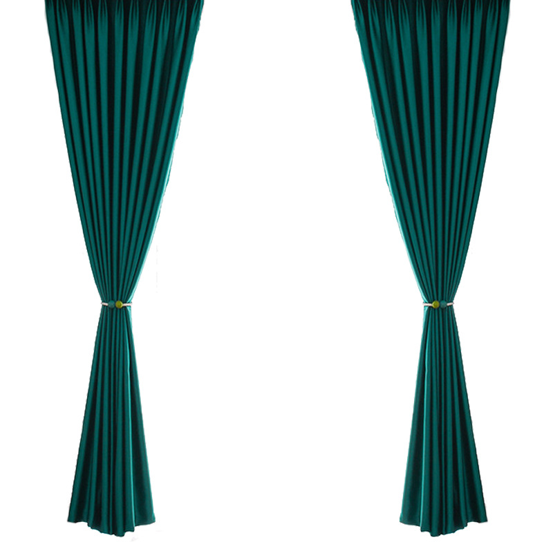 T0422 hotel school project imitation silk brocade full blackout curtain finished product simple homestay living room bedroom curtain