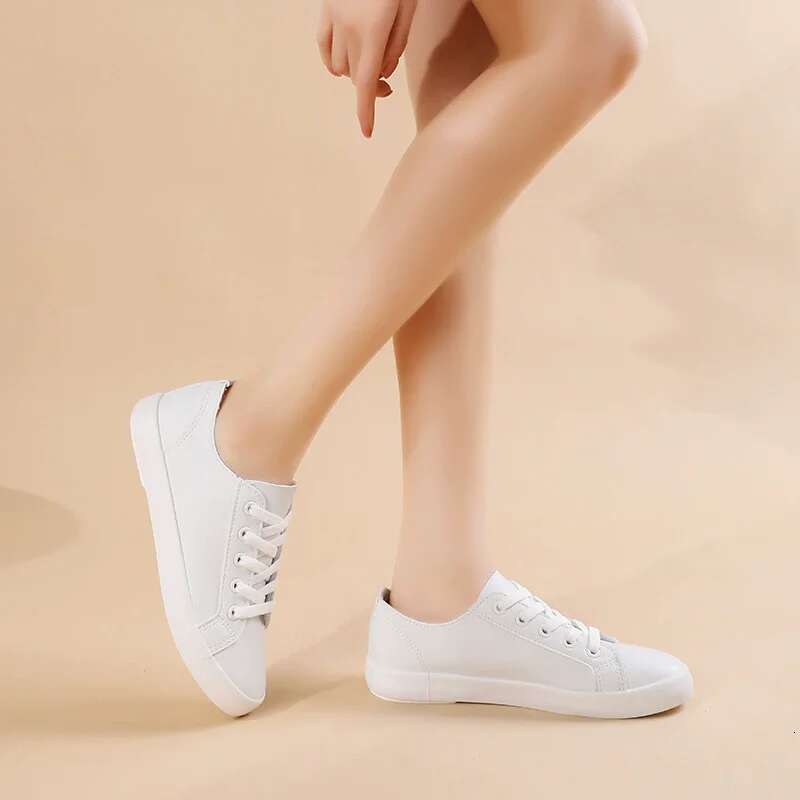 Spring and summer new leather small white ultra-fiber breathable casual men's lace-up flat large size women's shoes