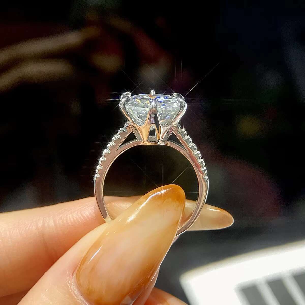 High End 5CT Blue Sapphire Red Pinky Black Yellow Blue Moissanite 925 Sterling Silver Women Men Wedding Rings Fine Jewelry