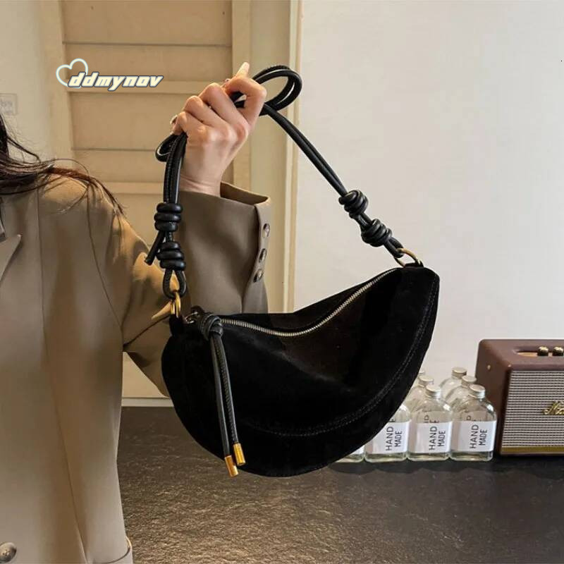 Faux Super Popular Niche Suede Shoulder Bag for Women 2025 Hot Sale Single Crossbody Underarm Dumpling Sweet Bags ddmynov