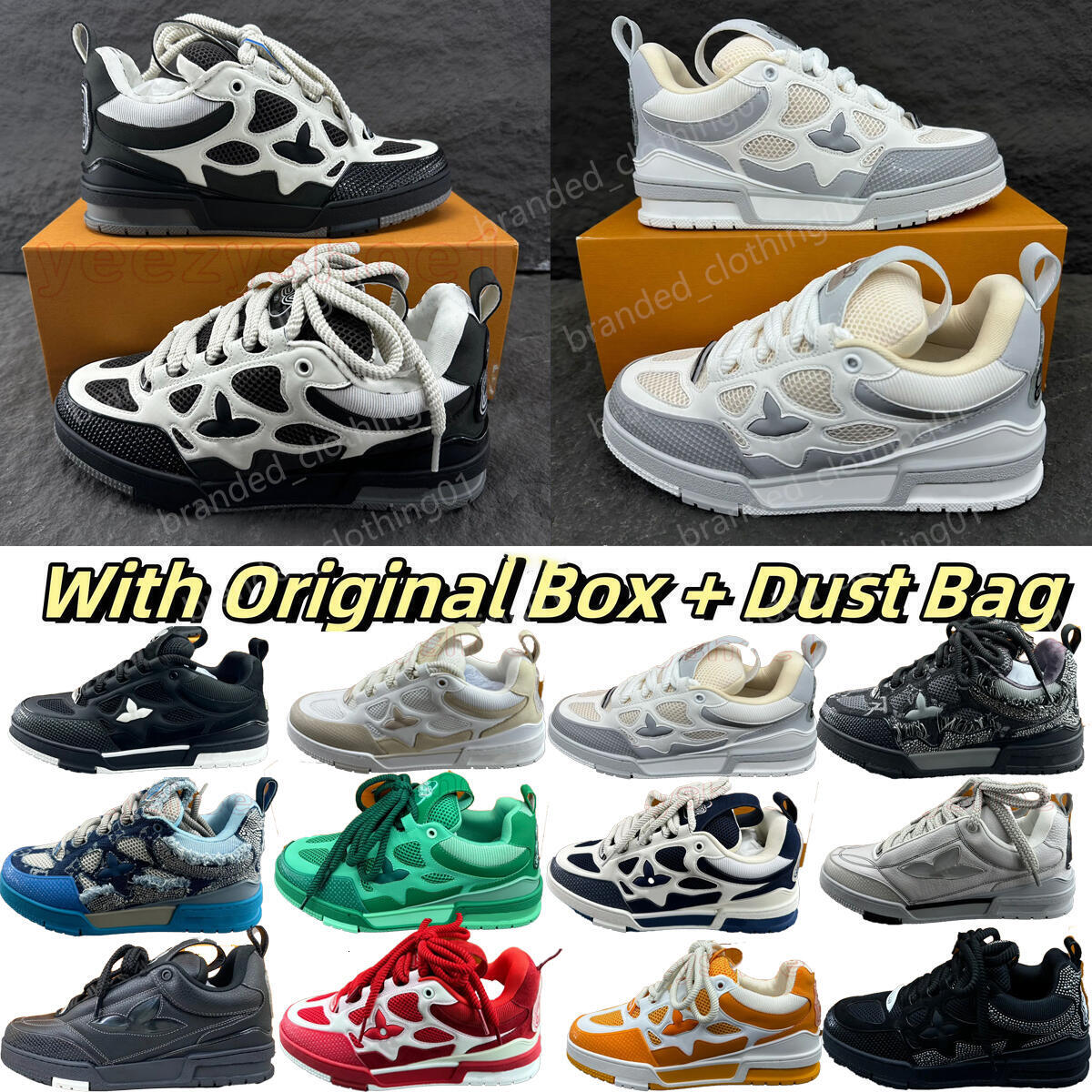 Casual Designer e t shoes Men Sneakers Rubber Platform Trainers Genuine Leather Sneaker Multicolor Luis Vuton Skate Shoes Fashion Running Shoe Size38-46 kl0