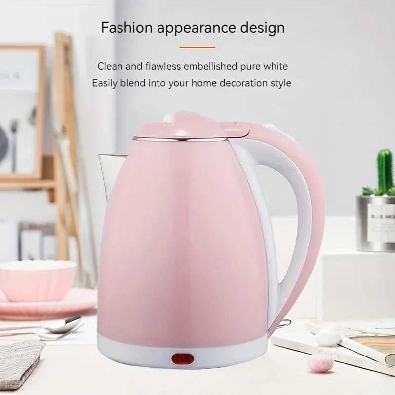 Electric KettleCordless Pot Portable Electric KettleDouble Layer Anti Scalding Hot PotStrong Fast Boiling PotWater PotPink C251125