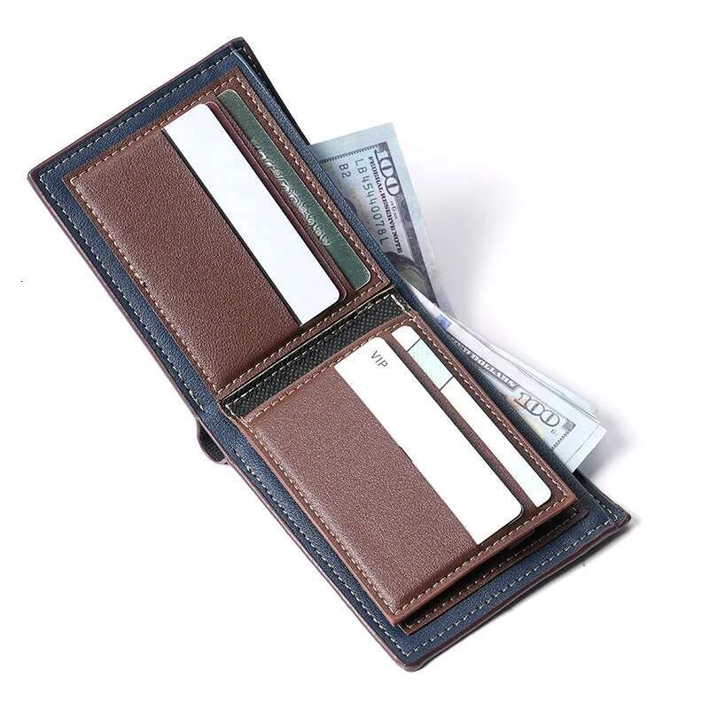 Cross-Border Supply Short European And American Youth Multi-Card Men's Horizontal Trend Wallet