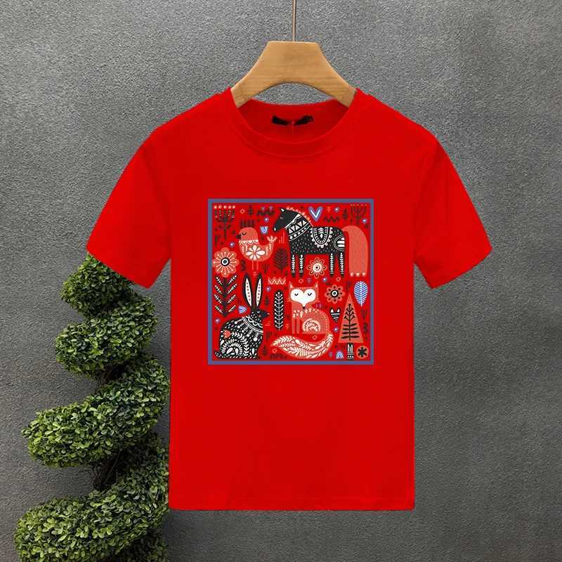 2019 Korean style luxury brand T-shirt 100% pure cotton hand-painted zoo printed T-shirt summer Harajuku womens short sleeved T-shirt W250425